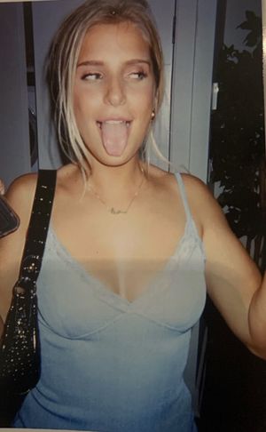 Perfect blonde with her tongue out for you