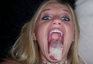 Proud, beautiful, blonde cum swallower