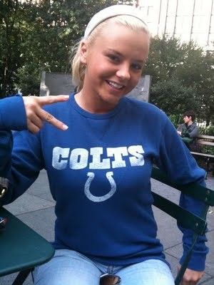 Bree showing her Hoosier pride GO COLTS!