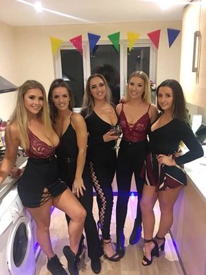 Group Big boobs cleavage