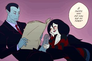 Dracula gets a handjob from his daughter