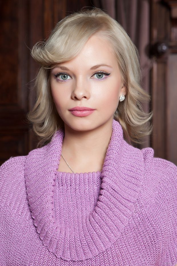 Feeona A with purple sweater #1