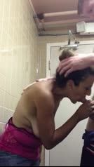 Daughter at work, mom sucking