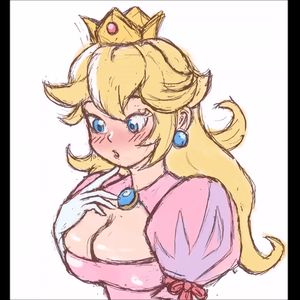 Princess Peach can't keep them titties contained