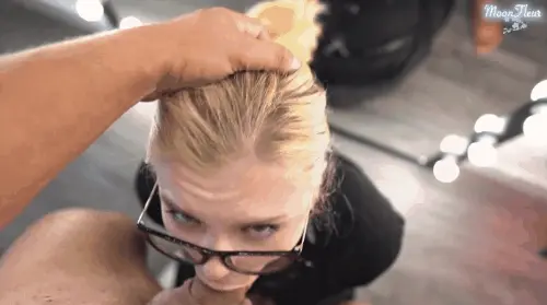 Obedient teen getting facefucked