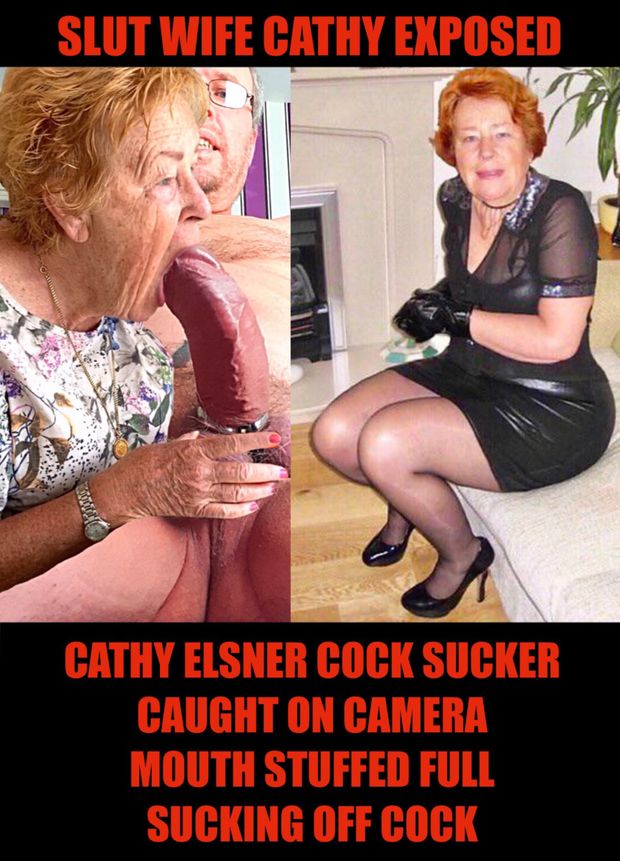 Before After Cathy CockSucker Blowjob and Clothed Short Shiny PVC Skirt Slut Exposed