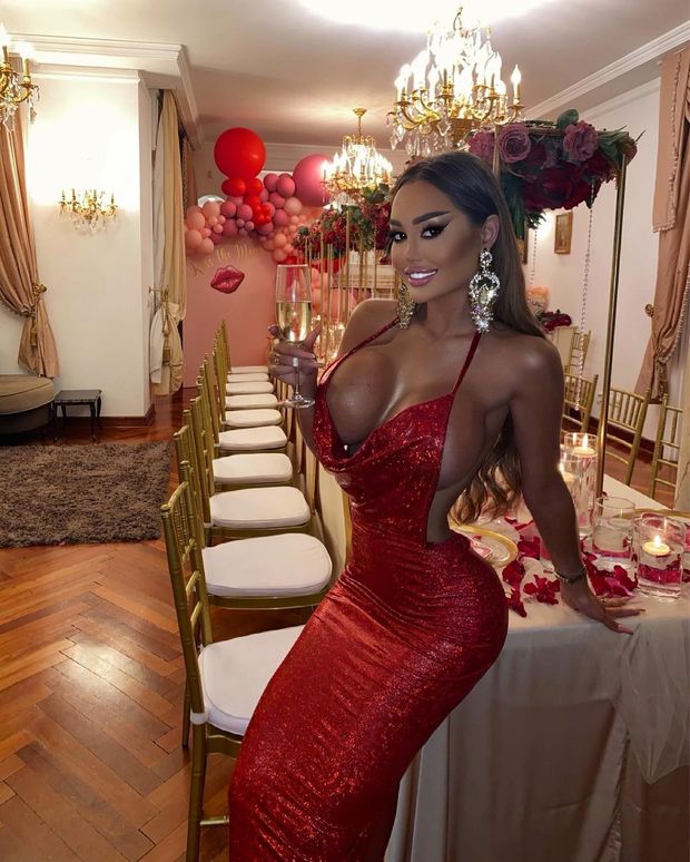 red dress