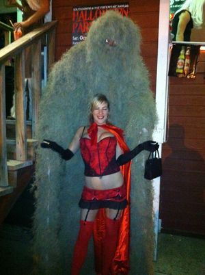 Me and a basketball player at my son's Halloween party where I chaperoned.