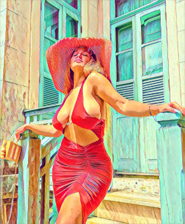 Gorgeous woman cartoon version