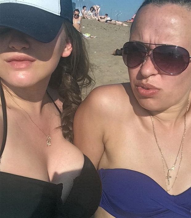 Russian amateurs with big and small tits