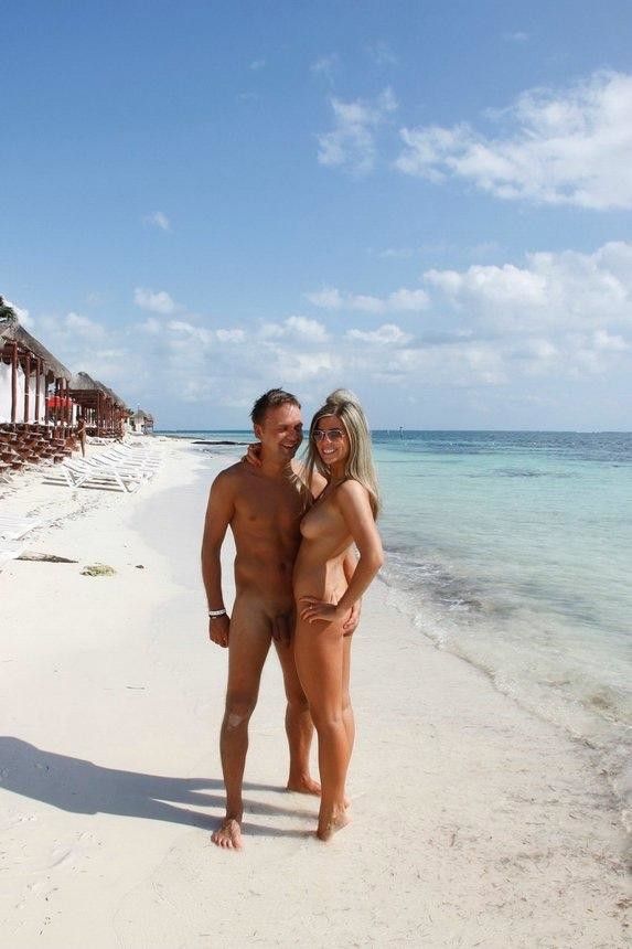 Nude beach couple