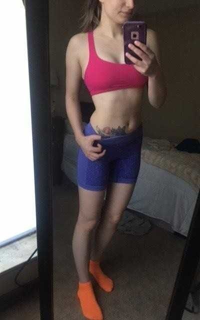Showing off her tattoo