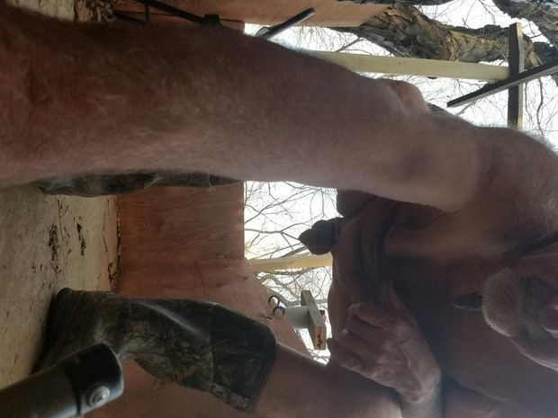 Hunting with cock and balls out
