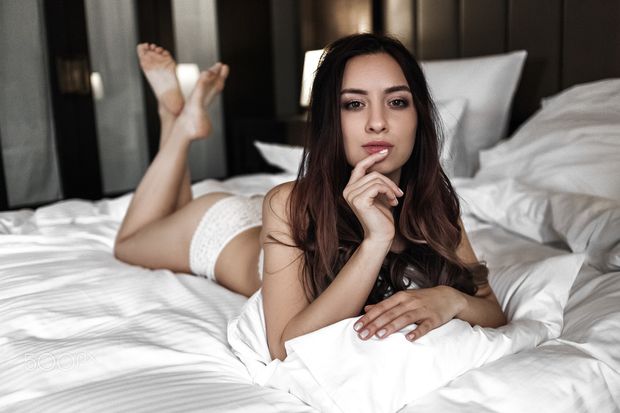 Feet in the air
