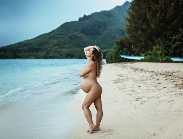 Pregnant on the beach