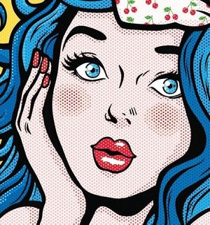 Blue Hair Pop Art