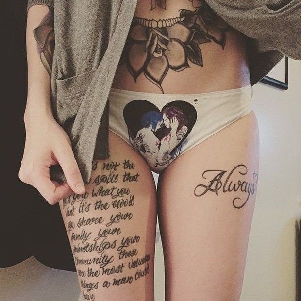 Sexy tattoos and cute panties