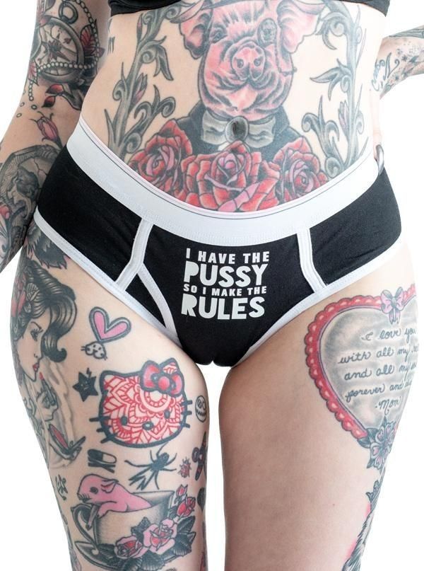 Sexy tattoos and cheeky panties