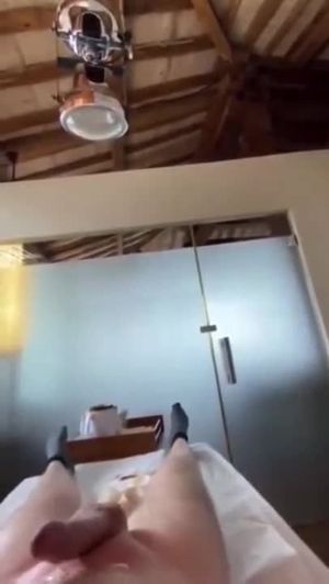 Cumming from getting his dick waxed