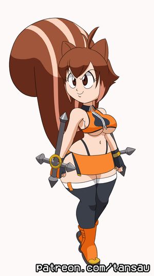 Cute squirrel chick's big tits pop out. And I'm glad they did.