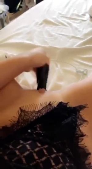 Hot blonde fucking herself with dildo