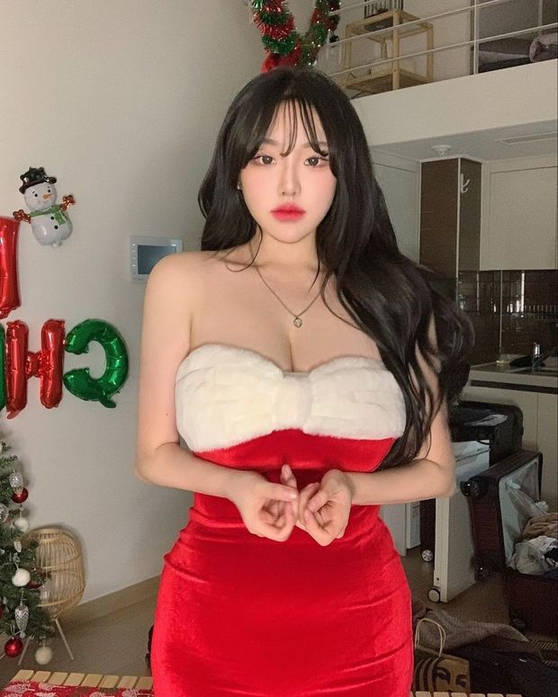 She has some nice melons.