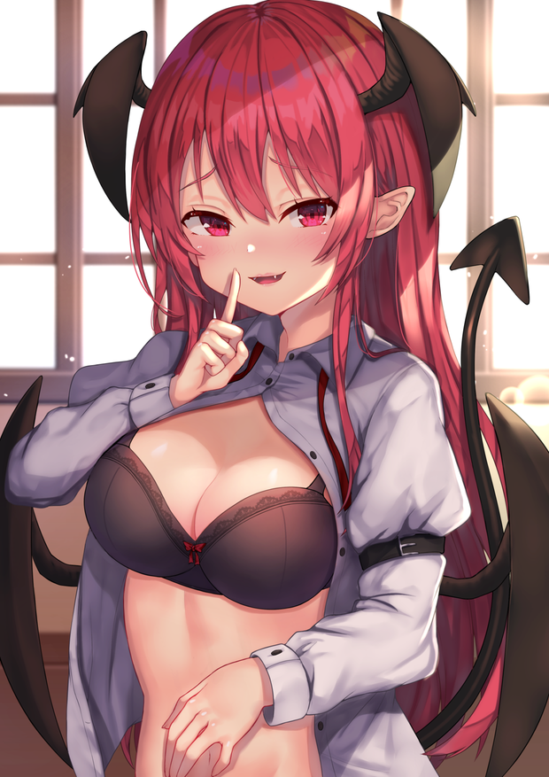 A red haired anime succubus wants to play with you~ by ヲヲグニ(@ooguni)