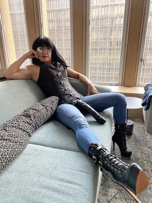 Jeans and heels work too