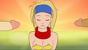 Doubke facial for a cute blonde teen