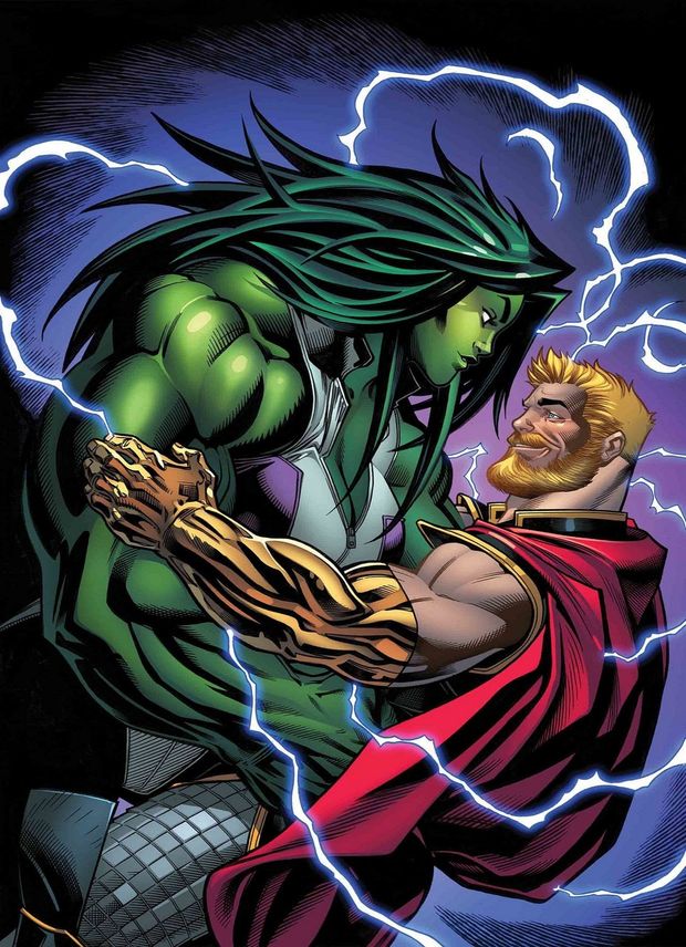 She-Hulk and her lover Thor