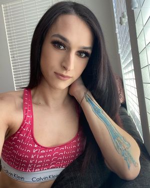 Beautiful TS with small tits Khloe Kay selfie