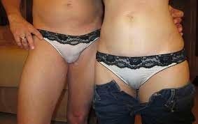 wife chooses panties for sissy husband