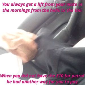 "Then put your DSLs to use." He sets a timer on his phone. "Hmm, 5 min drive... lets say 2 hours of throating and we call it even."