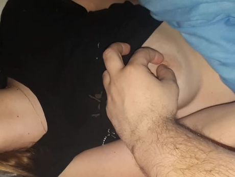 She sleeping, nipples fun