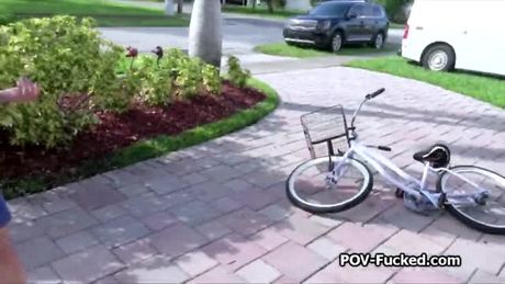 Paying big tit Asian teen for a sloppy blowjob