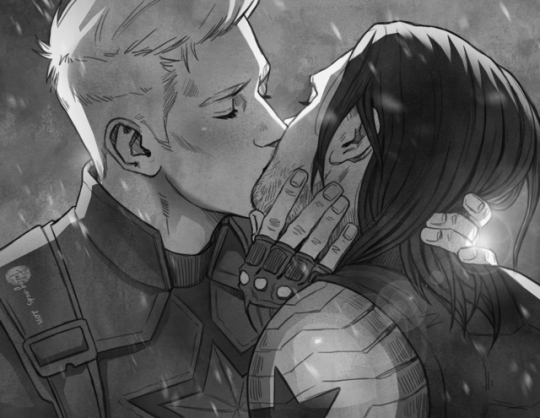 Steve Rogers / Bucky Barnes (Stucky) by Taking-meds