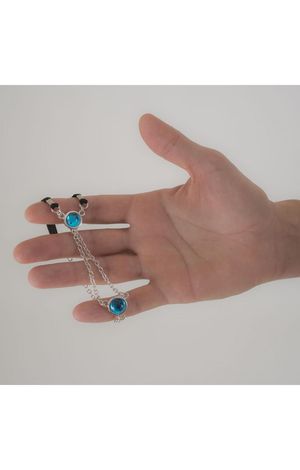 Dangerously - Silver Penis Chain with Blue Crystal Gemstones