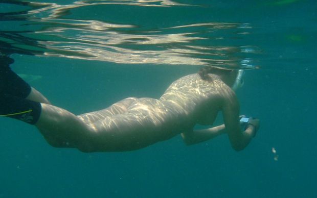 Nude snorkeling
