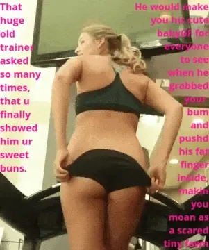 Teasing the trainer with bum