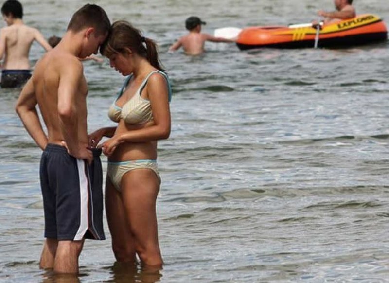 Looking for dicklet in shorts on beach