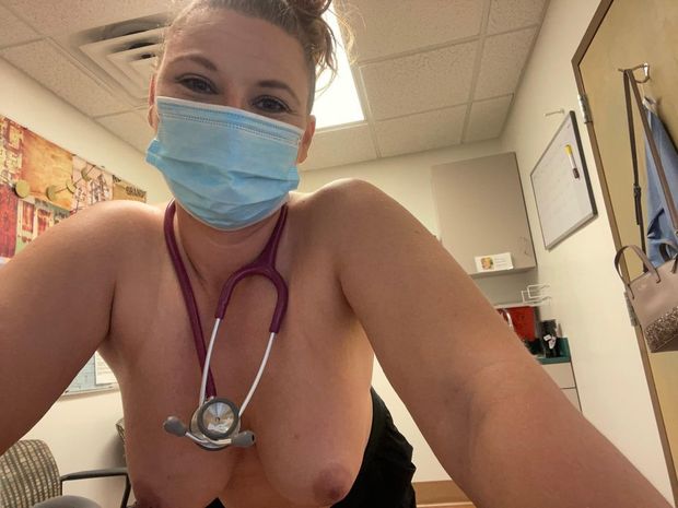 Topless Nurse Selfie