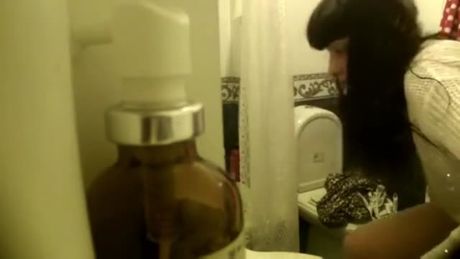 My niece Jennifer spied in the bathroom