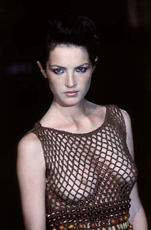 Runway rack behind mesh. Nipply.