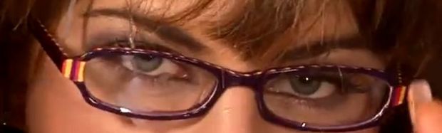 cum on her eye glasses