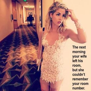 Your wife left his room, but couldn't remember your room number...