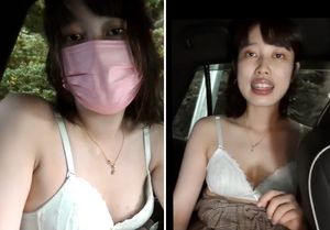 Asian teen cum in a car 03