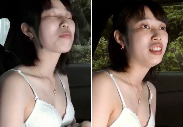 Asian teen cum in a car 04