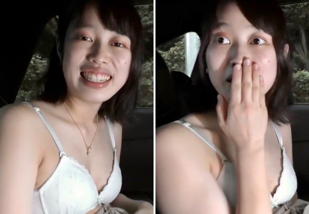 Asian teen cum in a car 05