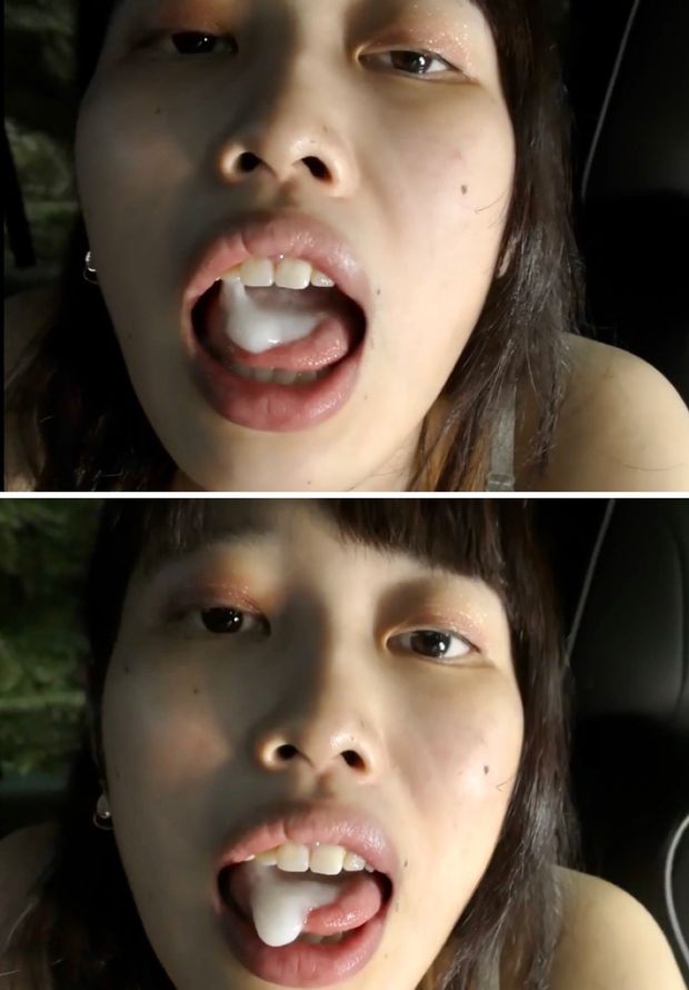 Asian teen cum in a car 12