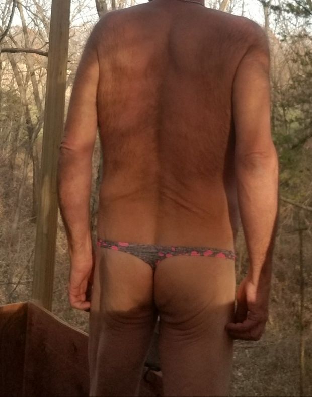 Sexy thong Ass in deer stand